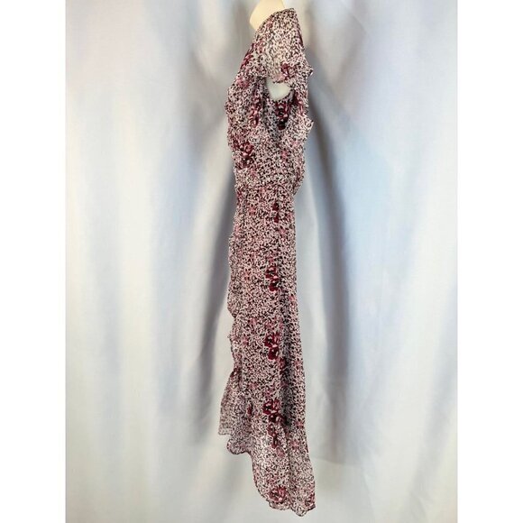 Shoshanna Maroon Gold Elnora Midi Dress $455 - Picture 7 of 14